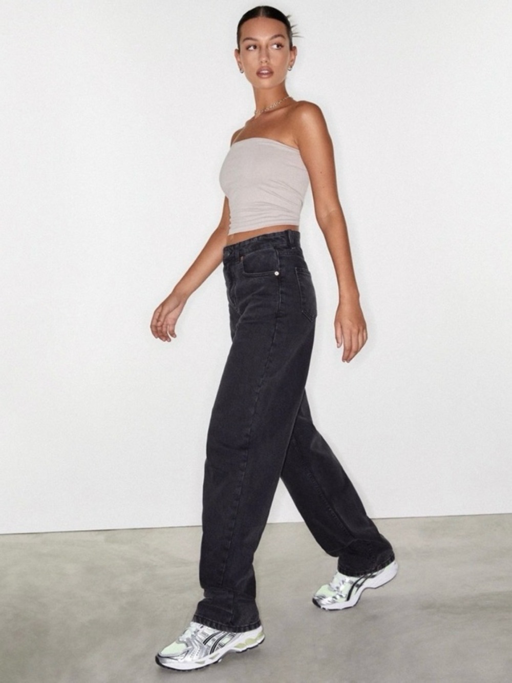 Motel Rocks High Waisted Wide Leg Black Jeans